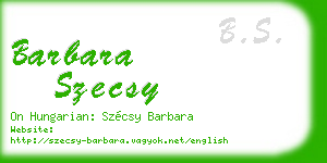 barbara szecsy business card