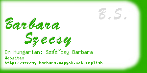 barbara szecsy business card